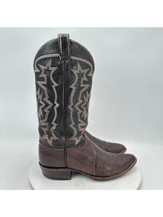Tony Lama 70s Men Size 8.5D Brown Exotic Genuine Lizard Cowboy Western Boot
